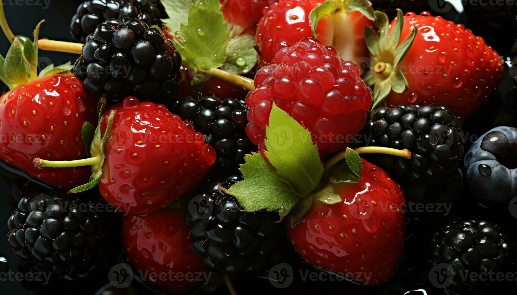 AI generated Freshness of nature berry fruit, a vibrant, juicy, healthy snack generated by AI photo