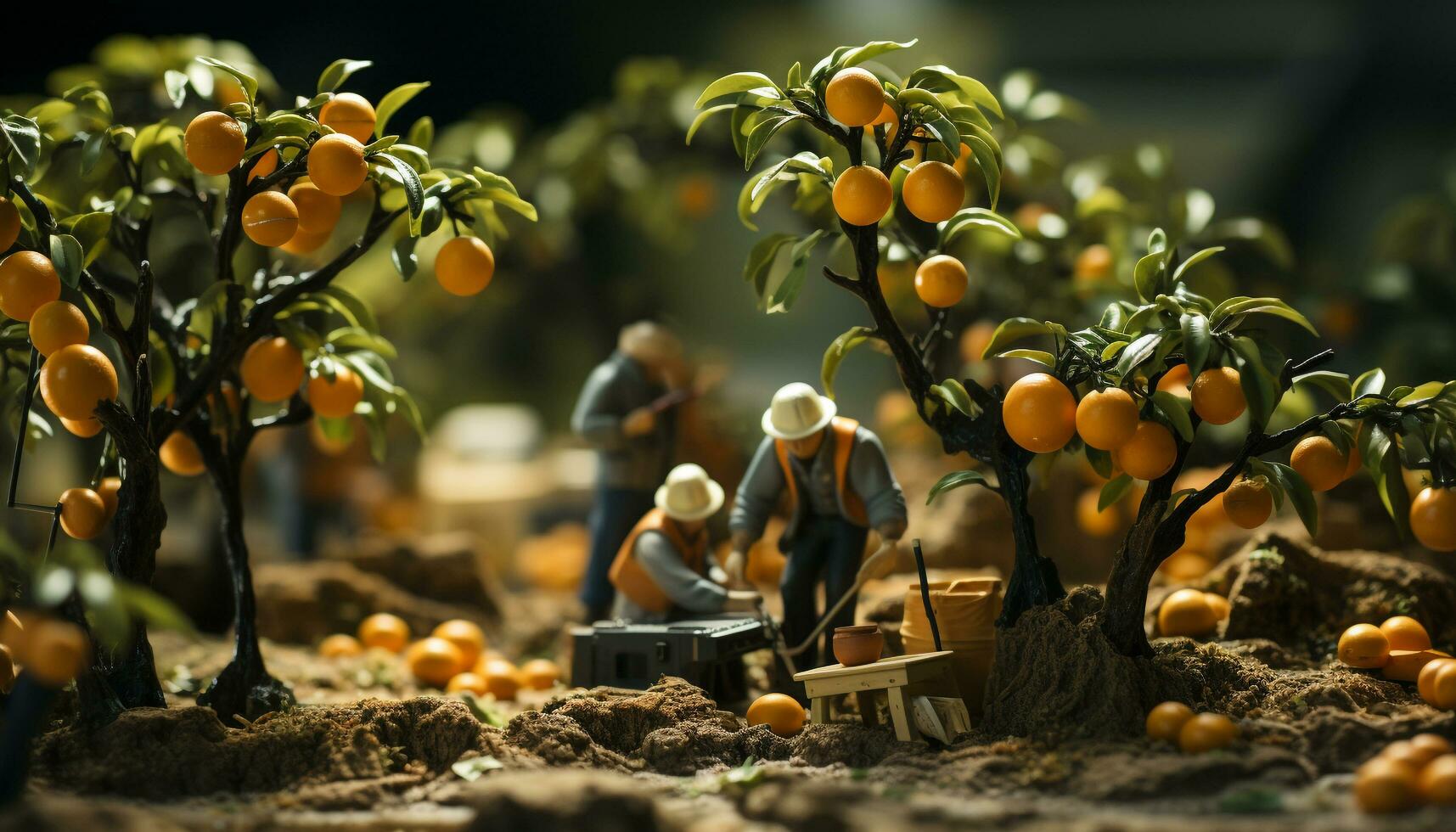 AI generated Fresh organic fruits and vegetables harvested from a small farm generated by AI photo