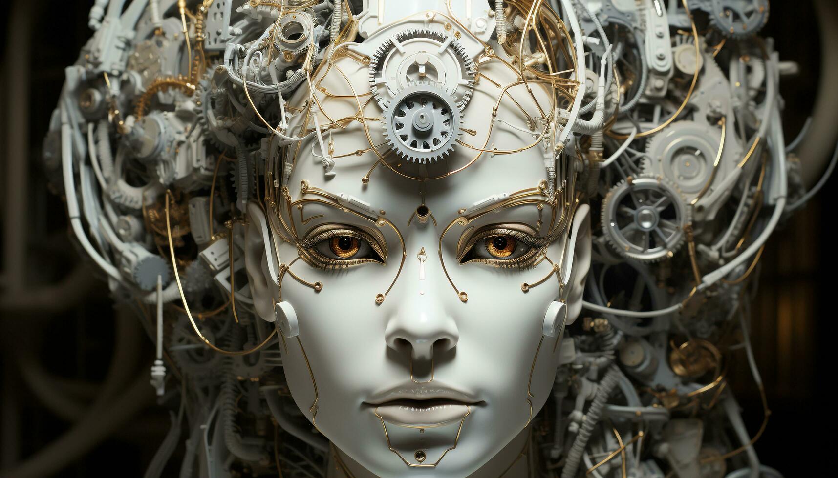 AI generated Women in Buddhism, a gold statue of spirituality generated by AI photo