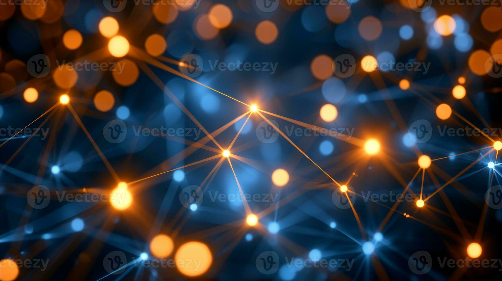 AI generated An abstract image of a network of network lights. photo