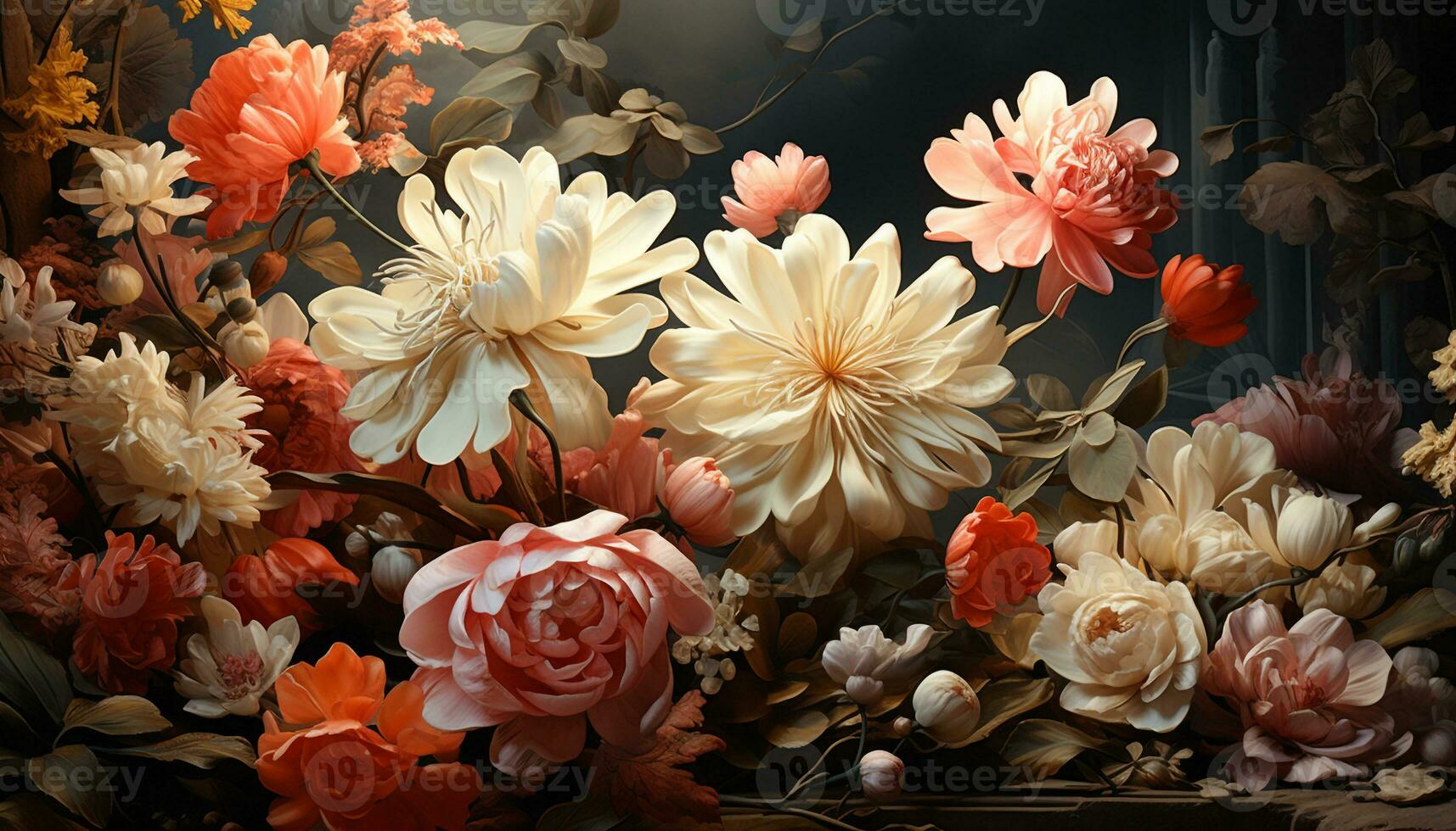 AI generated A vibrant bouquet of multi colored flowers brings freshness and beauty generated by AI photo