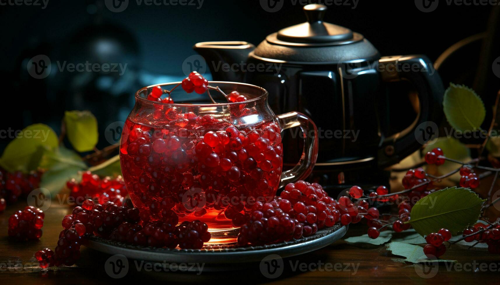 ai generado Fresco Fruta en de madera mesa, cerca arriba de sano bebida generado por ai foto