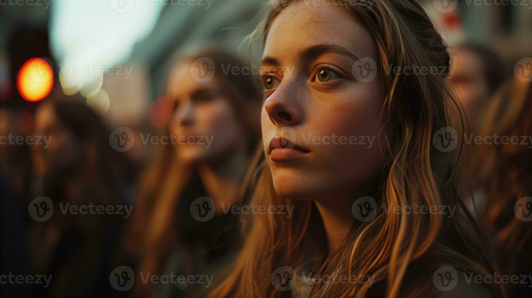 AI generated A group of people during a protest. Generative AI photo