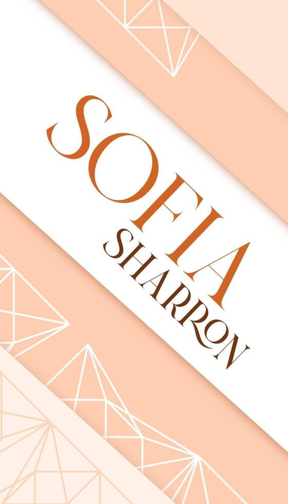 Geometric Peach Pastel Name Card for Marketing template