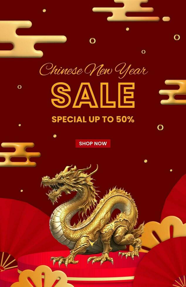 Chinese New Year Sale Poster template