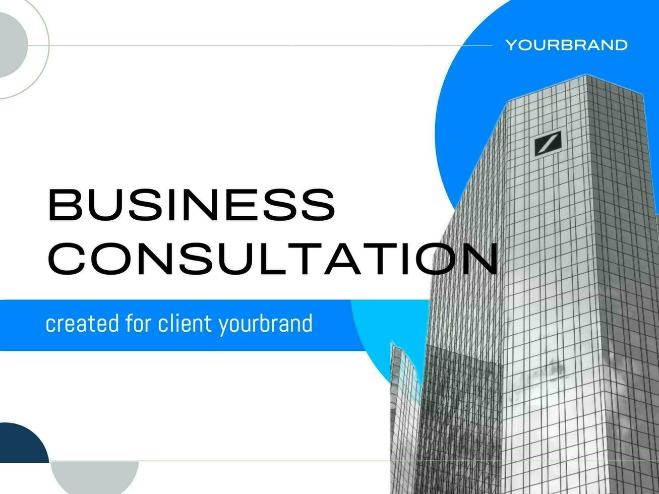 Creative Blue Shape Geometric for Business Consultation Presentation template