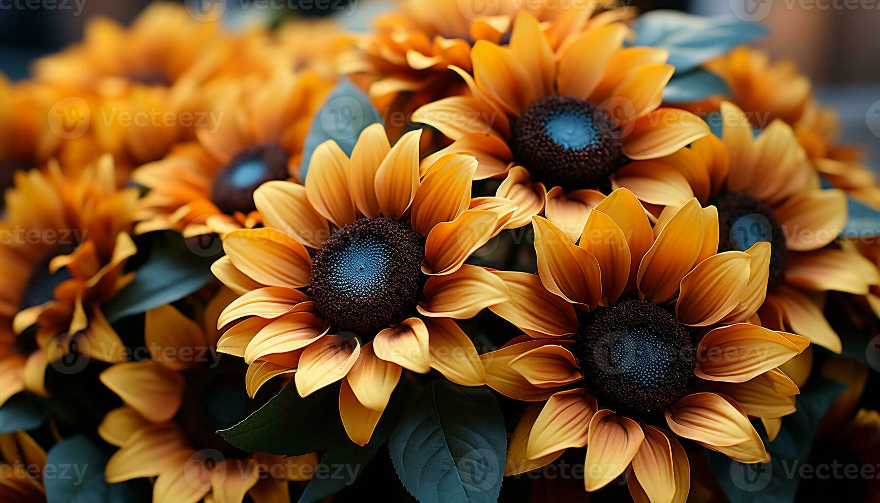 AI generated Yellow daisy petal, vibrant colors, nature beauty in a flower generated by AI photo