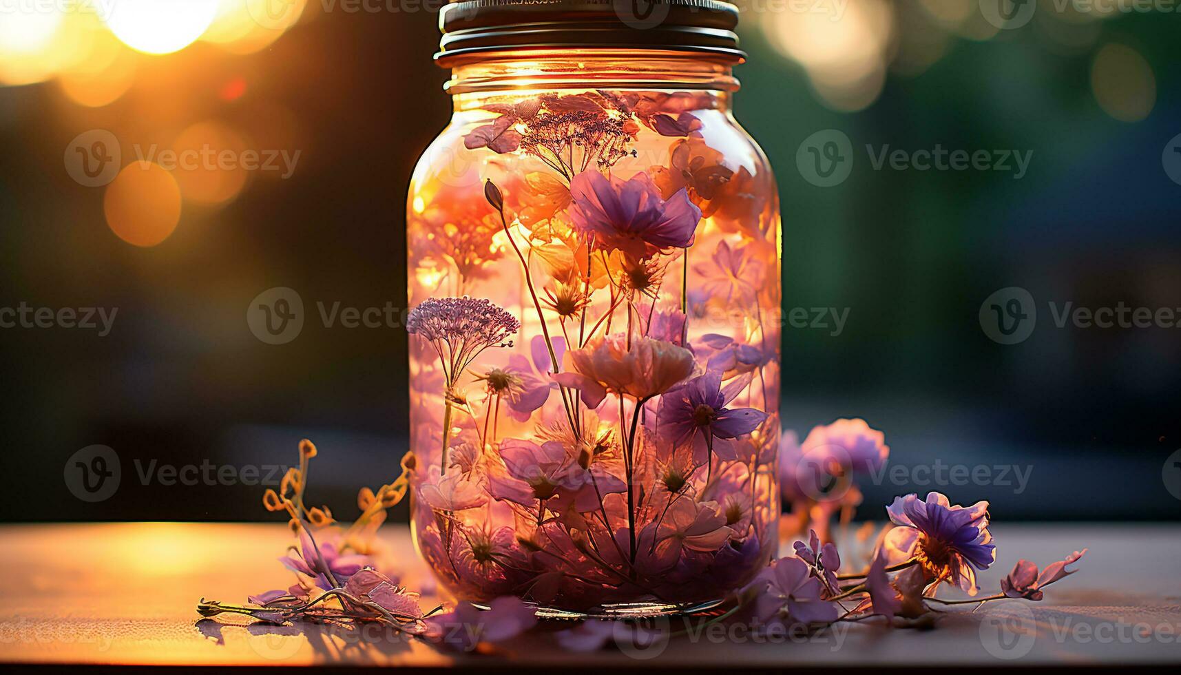 AI generated Freshness of summer in a vase, nature colorful bouquet generated by AI photo