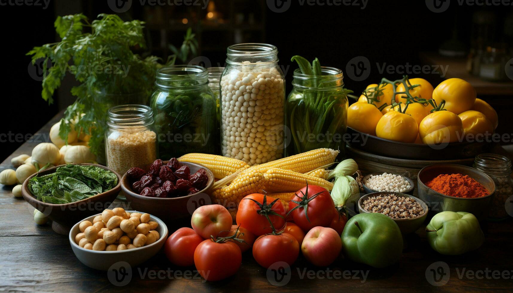 AI generated Fresh, healthy salad with a variety of organic vegetables generated by AI photo