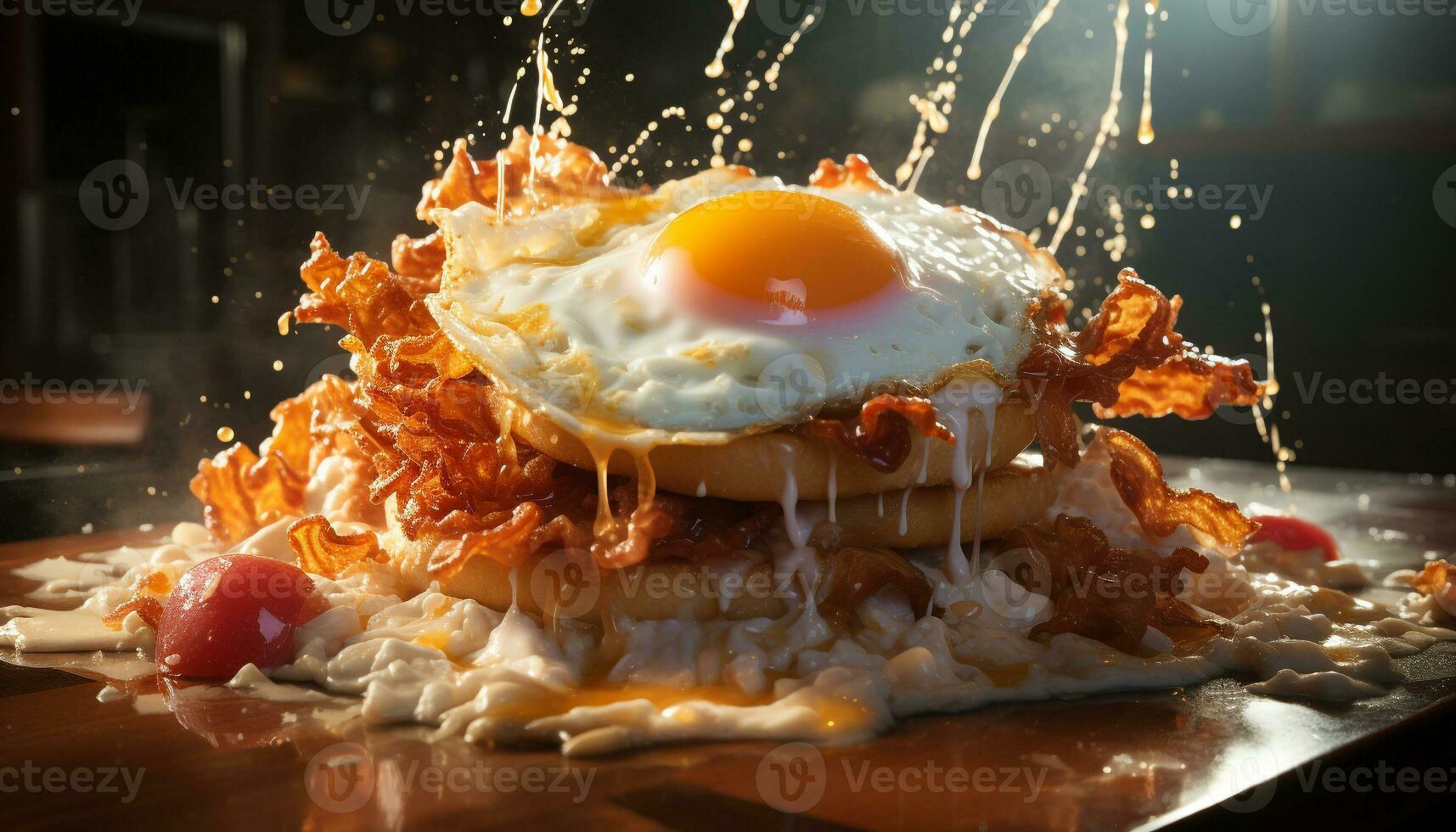 AI generated Freshness and gourmet meal on a close up plate of cooked meat generated by AI photo
