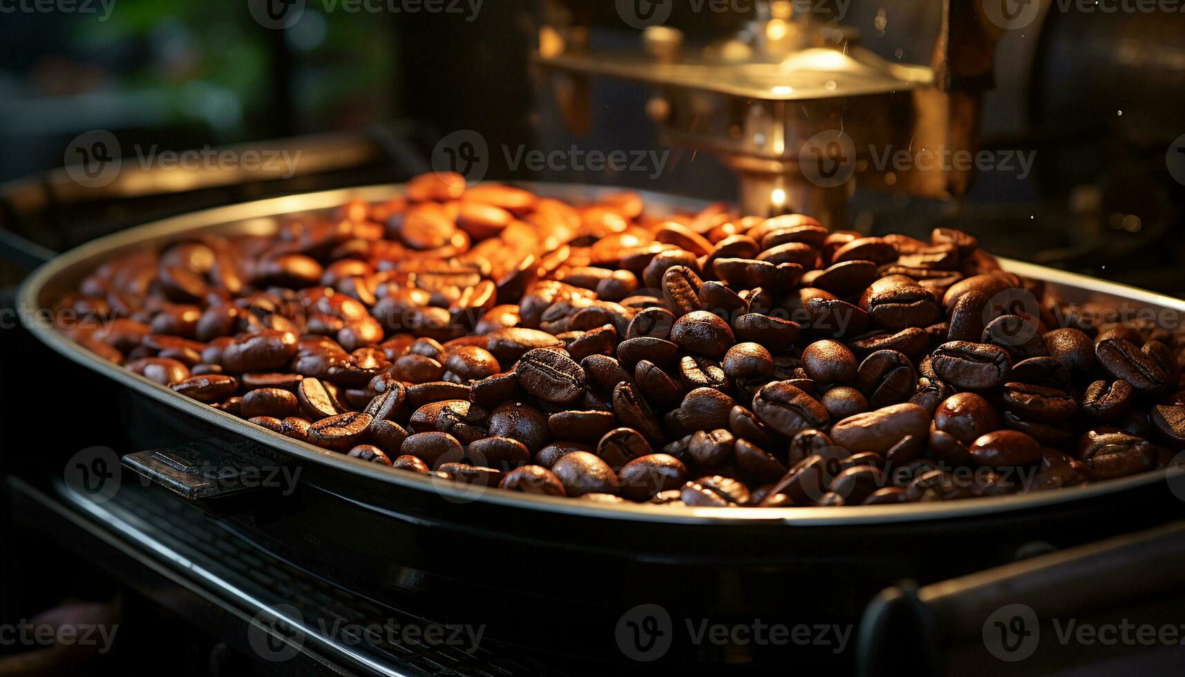 AI generated Freshly brewed gourmet coffee, barista creation, steaming with dark richness generated by AI photo