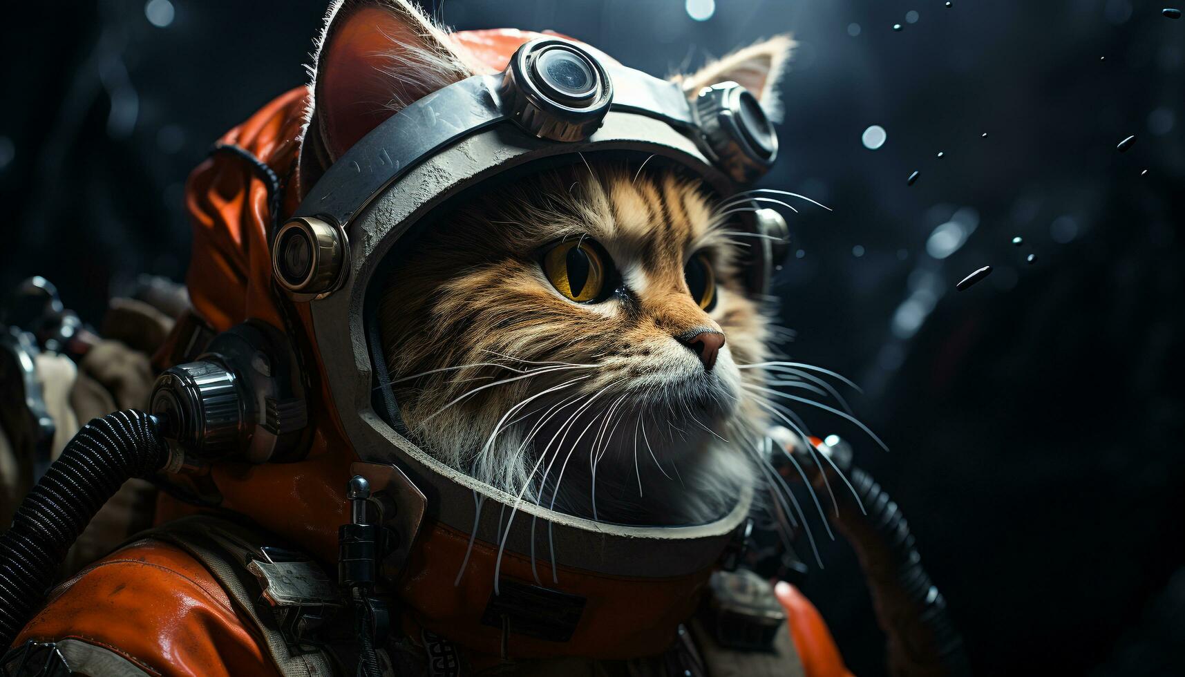 AI generated Cute kitten wearing eyeglasses looks at camera with humor generated by AI photo
