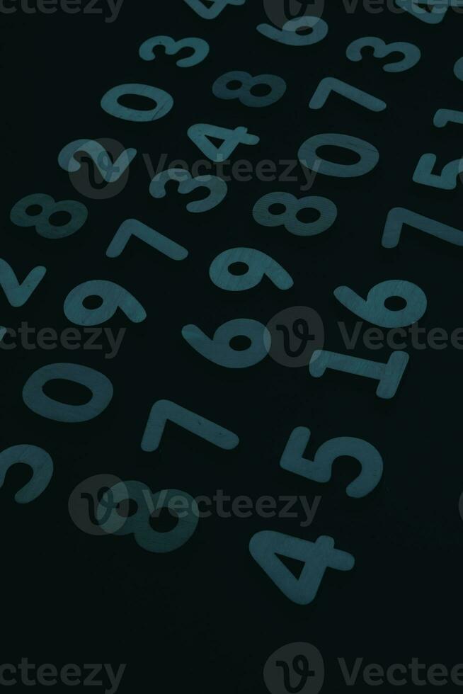 Background of numbers. from zero to nine. Numbers texture. Finance data concept. Matematic. Seamless pattern with numbers. financial crisis concept. Business success. photo