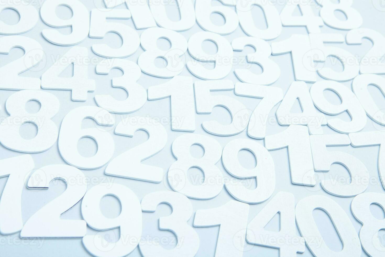 Background of numbers. from zero to nine. Numbers texture. Finance data concept. Matematic. Seamless pattern with numbers. financial crisis concept. Business success. photo