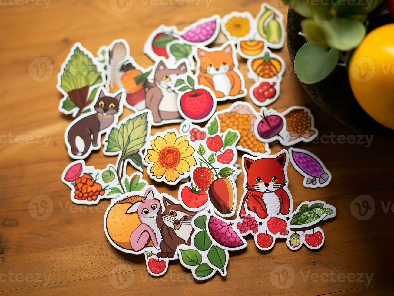 AI generated Fun Custom Sticker Sheet Mockup for Creative Expression - AI Generated photo