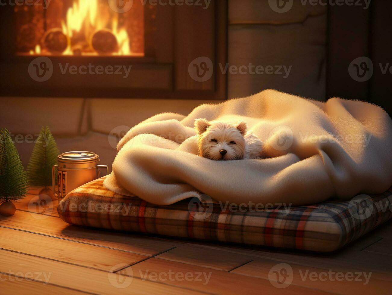 AI generated Cozy Pet Bed Mockup for Home and Pet Stores - AI Generated photo