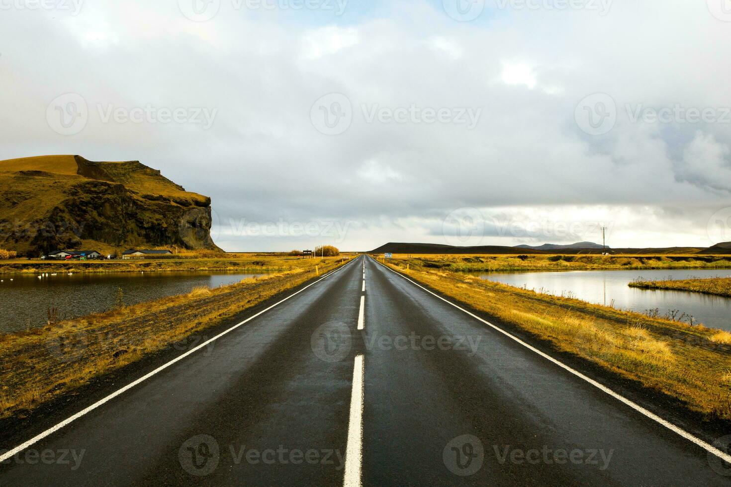 Picturesque landscape with green nature in Iceland photo