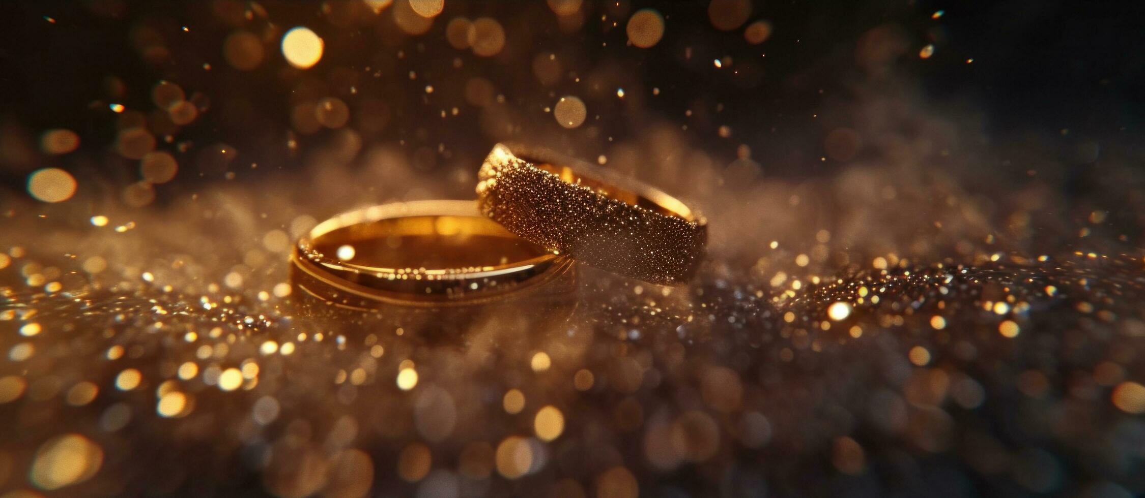 AI generated an animated photo of wedding rings made from gold