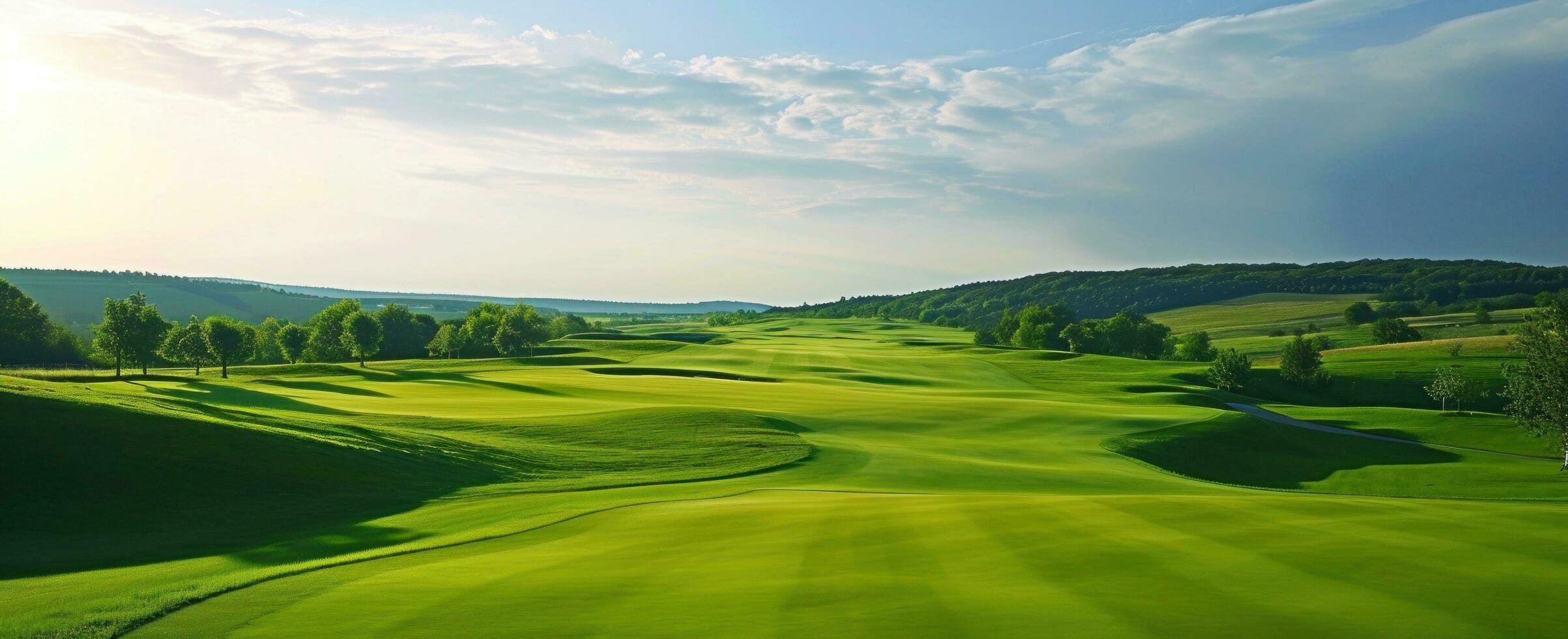 AI generated golf on a beautiful golf course. photo