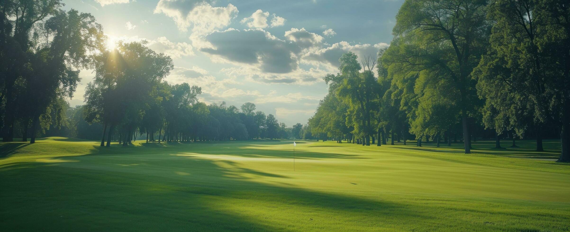 ai generado golf en un hermosa golf curso. foto