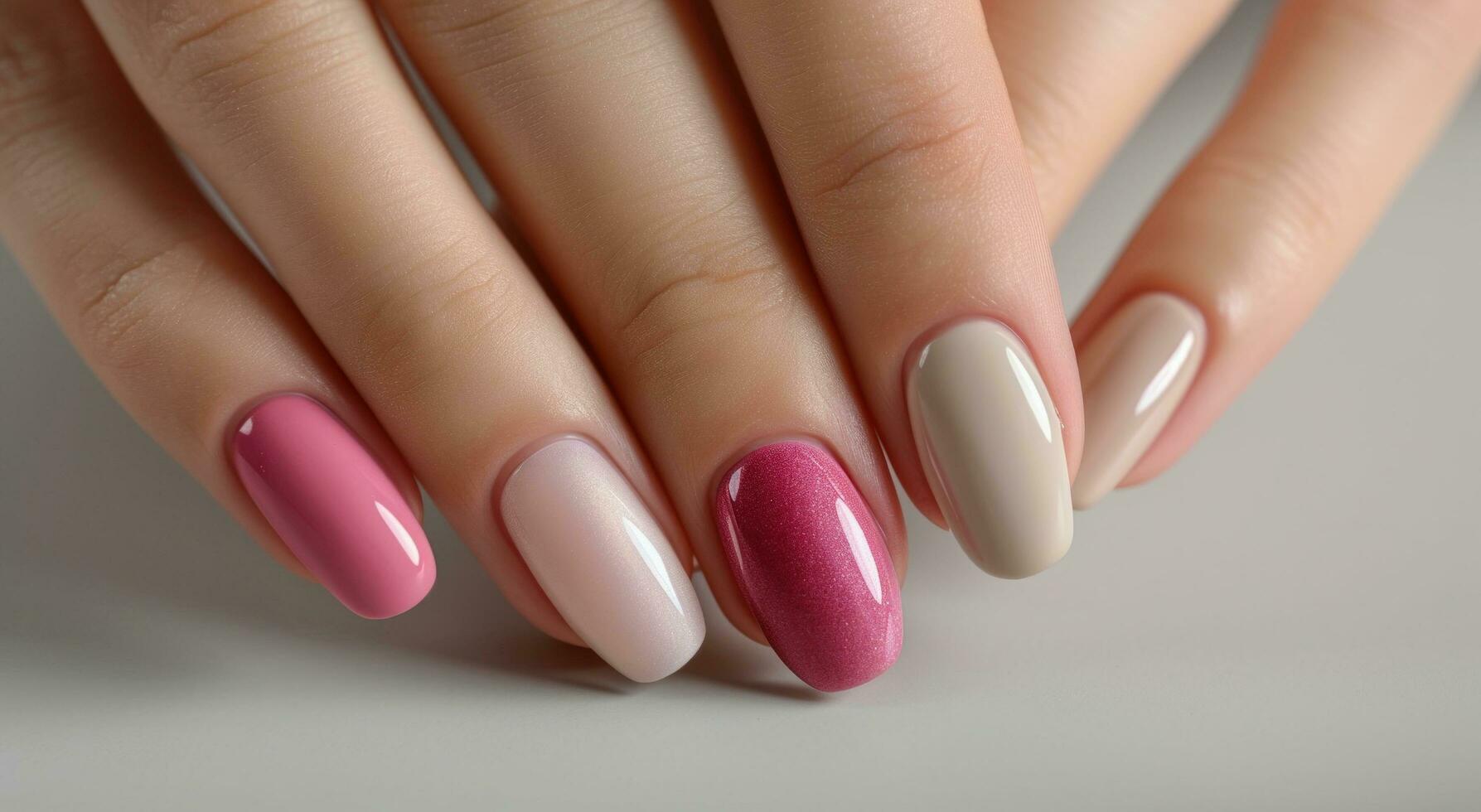 AI generated Elegant nails with manicure. photo