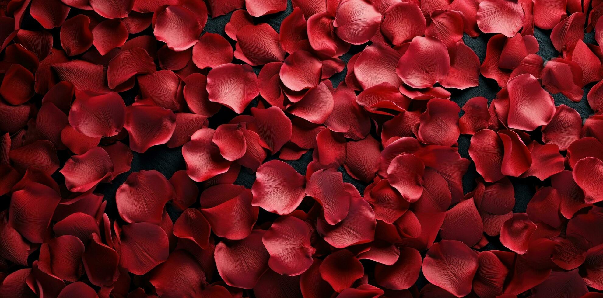 AI generated Valentine's day background rose petals photo