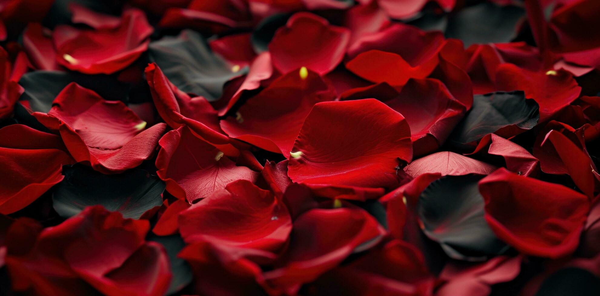 AI generated Valentine's day background rose petals photo