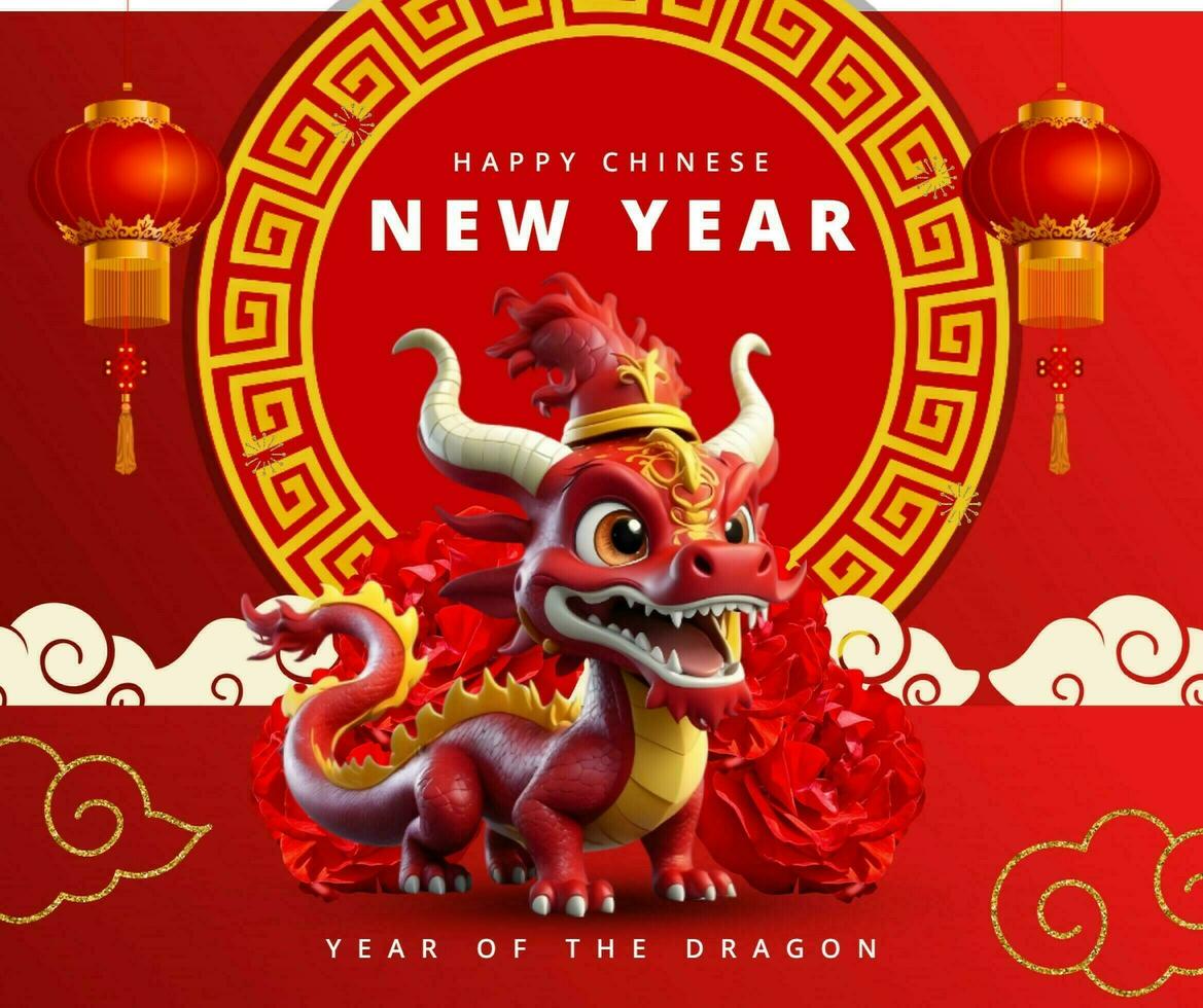 chinese new year greeting for social media post template