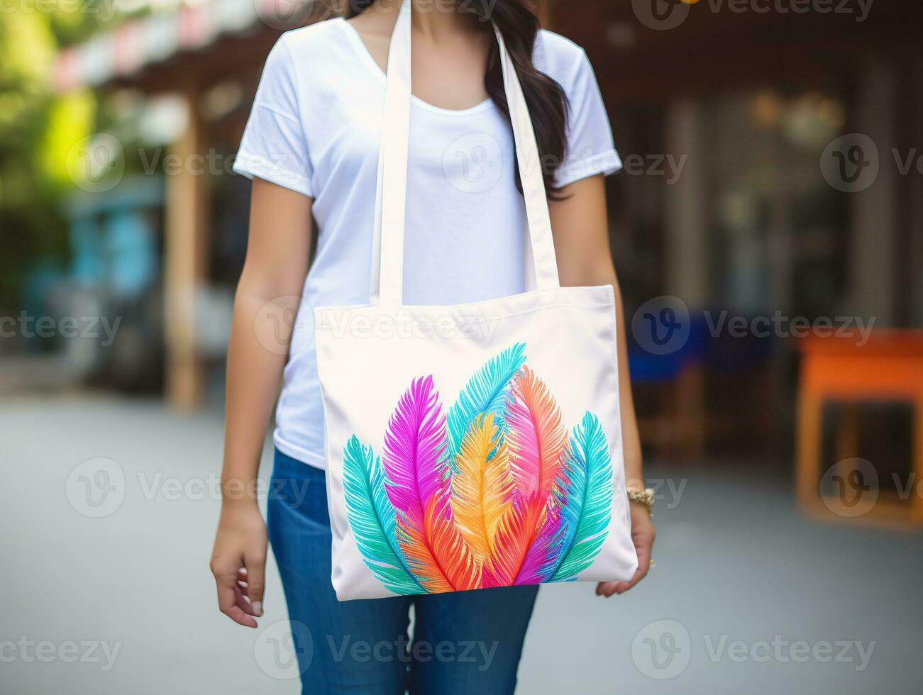 AI generated Eco-Friendly Tote Bag Mockup for Shopping and Branding - AI Generated photo