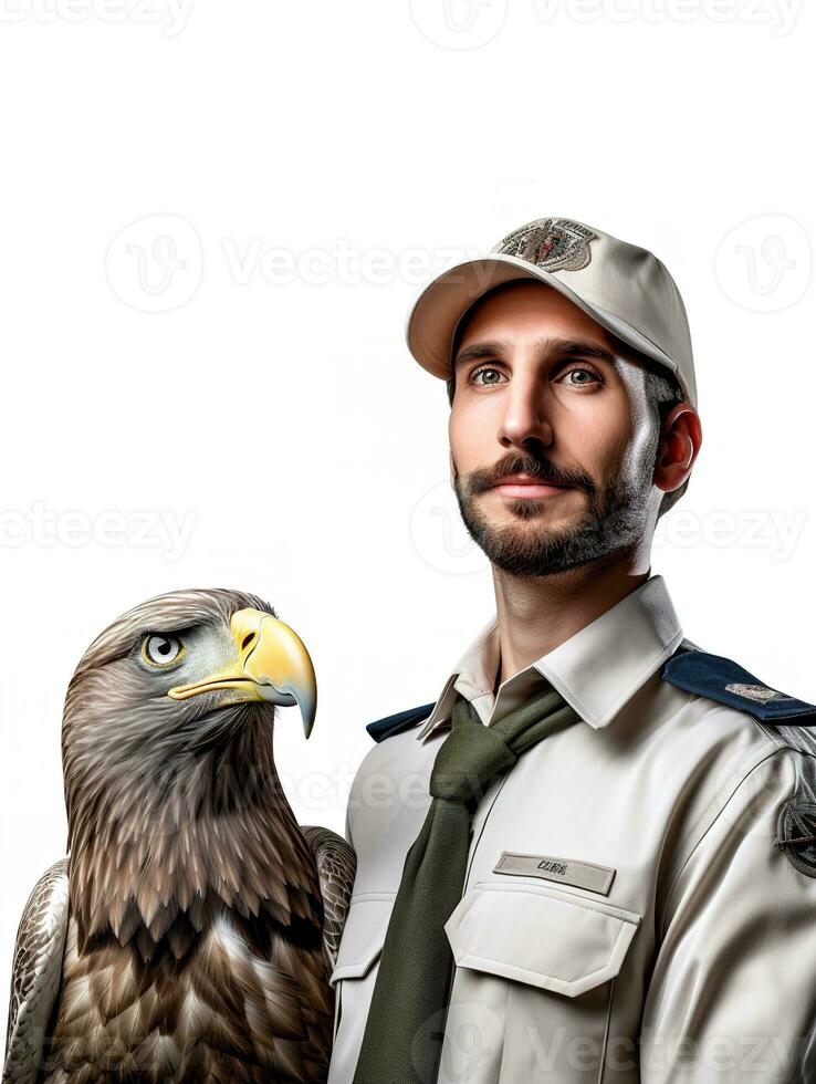 AI generated Experienced Male Zookeeper with Animals, AI Generated photo