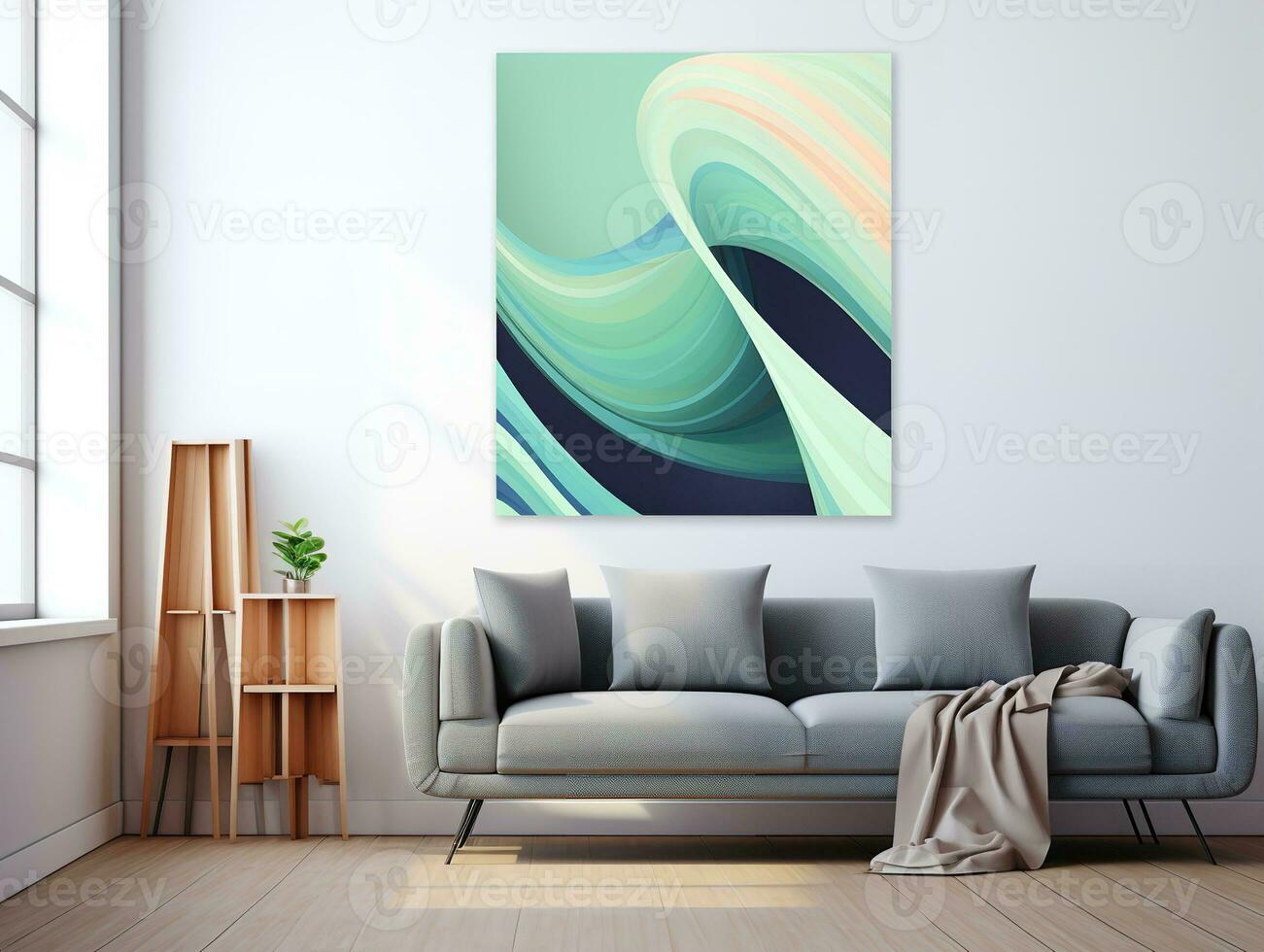 AI generated Artistic Canvas Print Mockup for Home and Gallery Decor - AI Generated photo