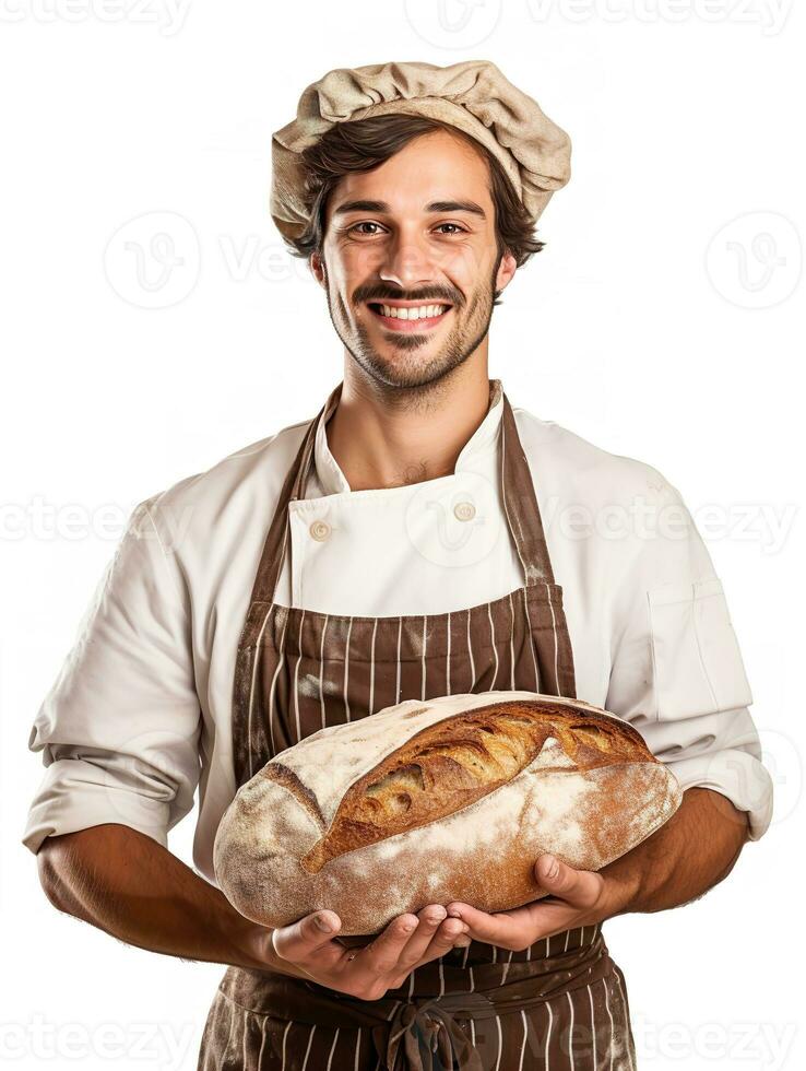 AI generated Artisan Male Baker in Bakery, AI Generated photo