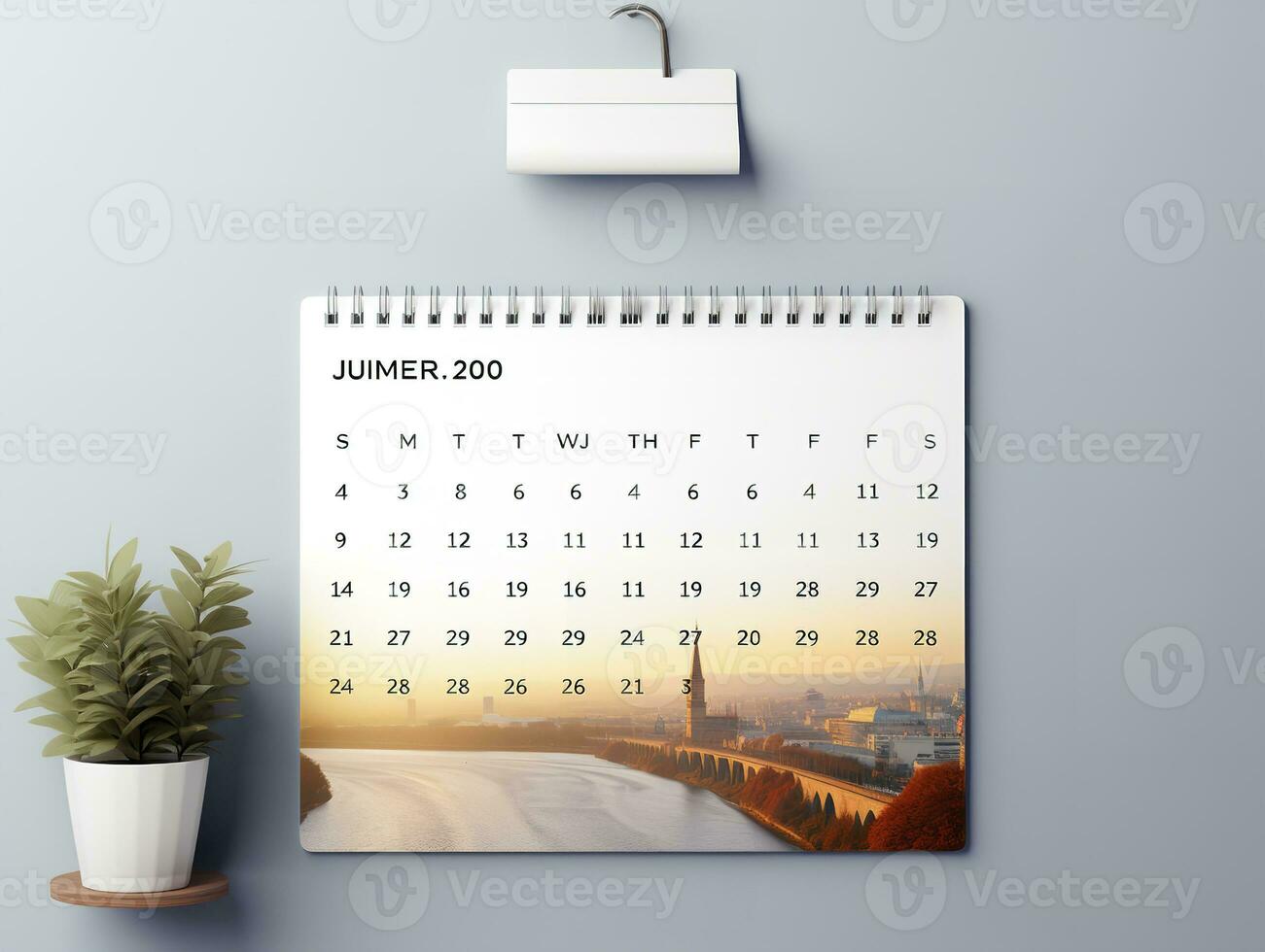 AI generated Elegant Wall Calendar Mockup for Home and Office - AI Generated photo