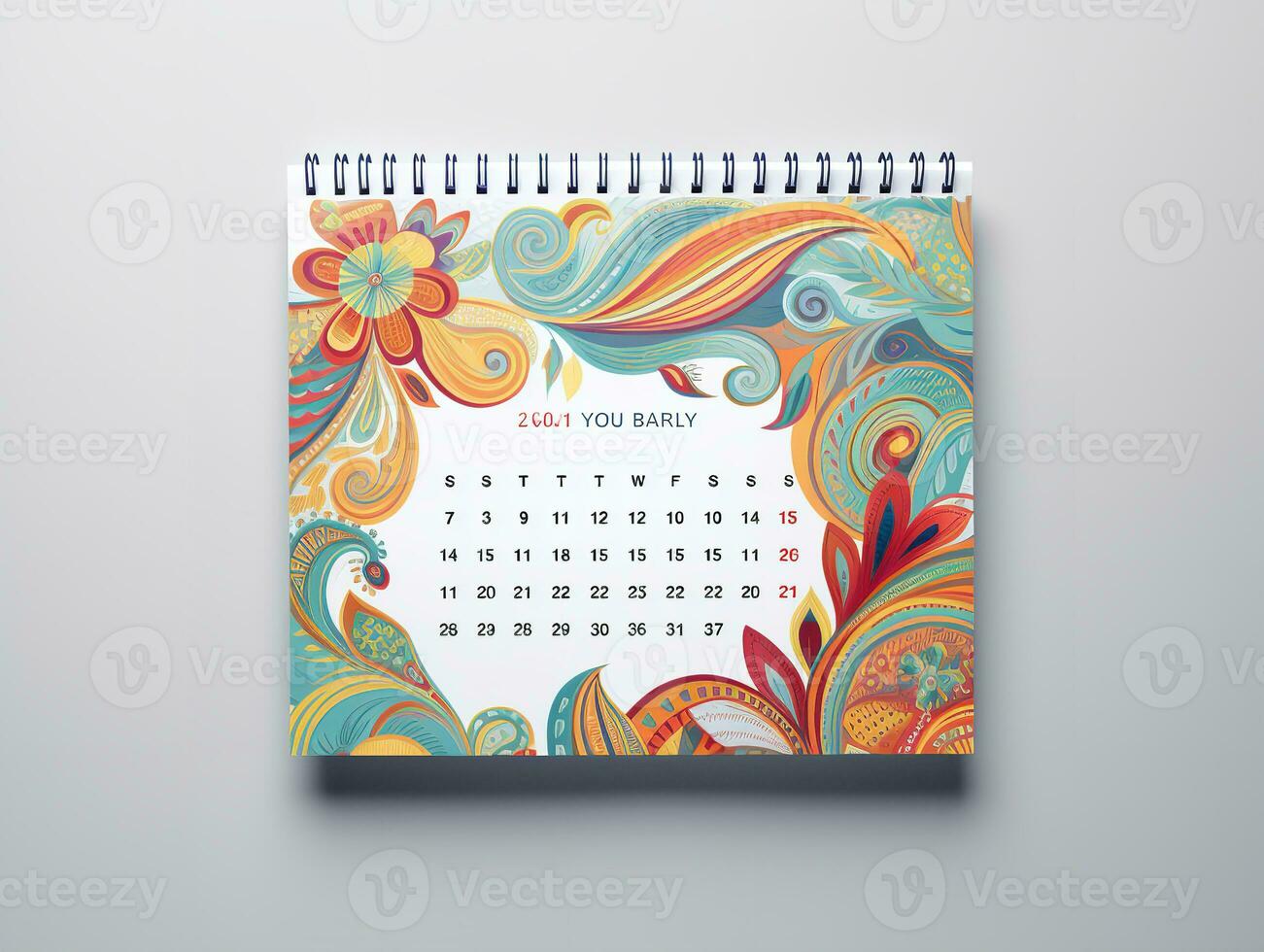 AI generated Elegant Wall Calendar Mockup for Home and Office - AI Generated photo