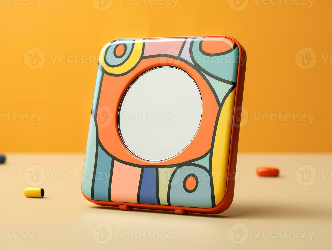AI generated Elegant Compact Mirror Mockup for Beauty and Accessories - AI Generated photo