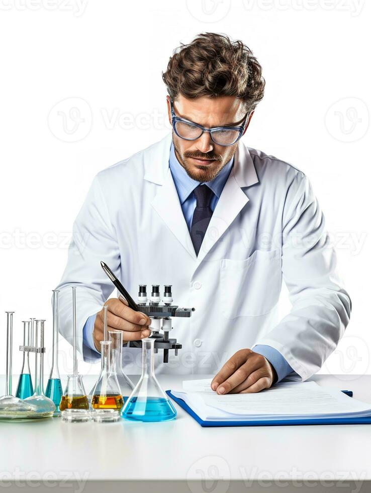 AI generated Male Scientist Conducting Research, AI Generated photo