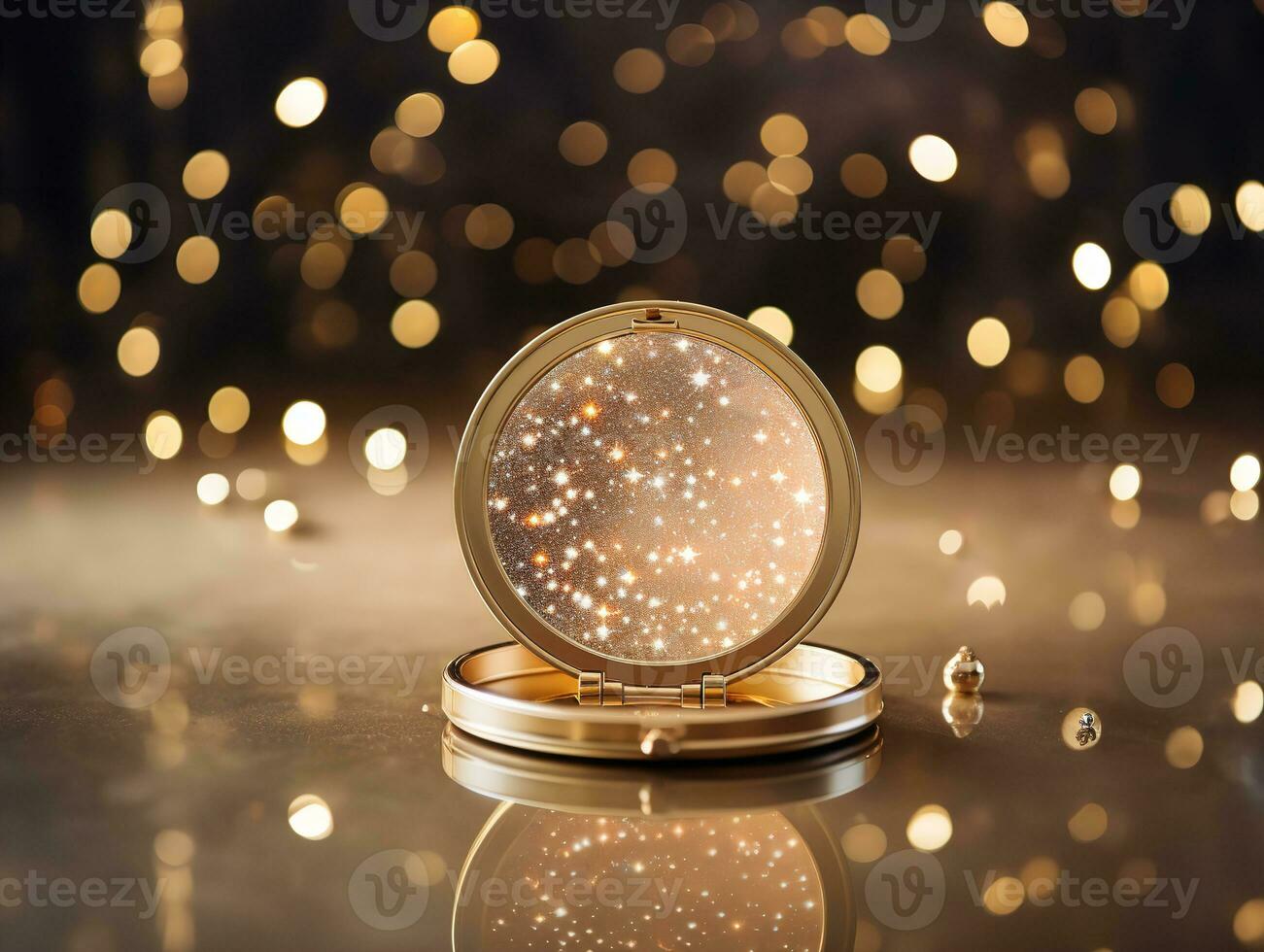 AI generated Elegant Compact Mirror Mockup for Beauty and Accessories - AI Generated photo