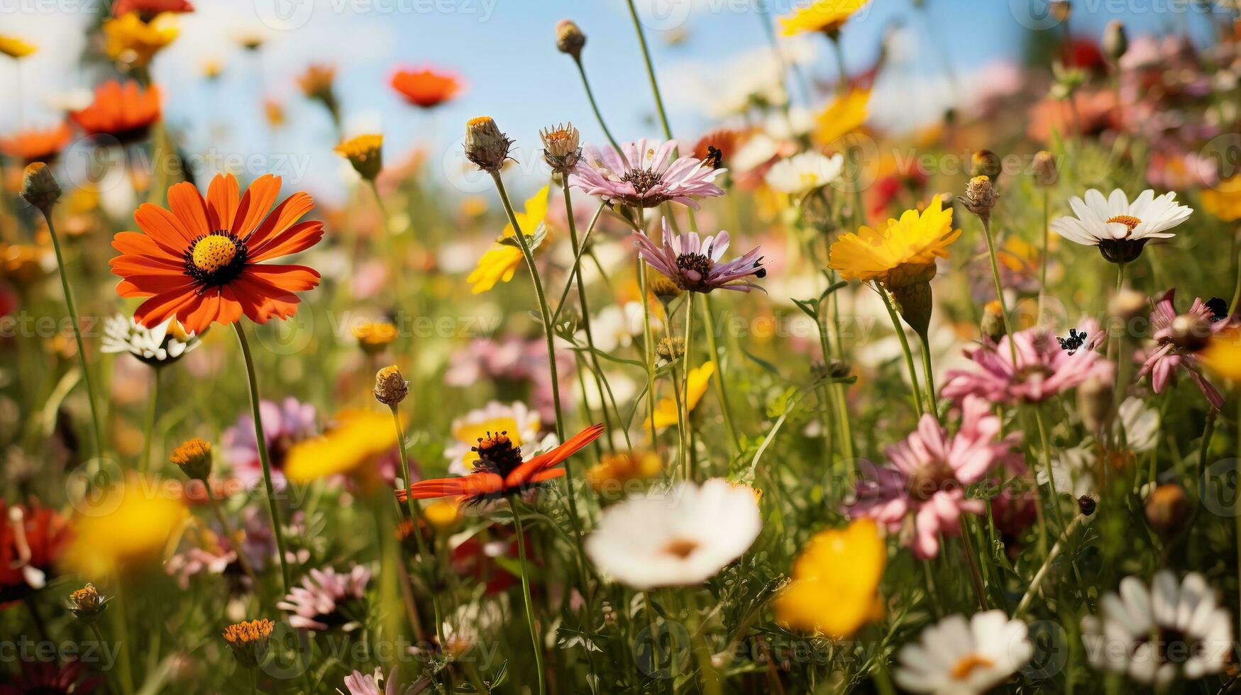 AI generated Autumn Wildflower Meadow Charm - AI Generated photo