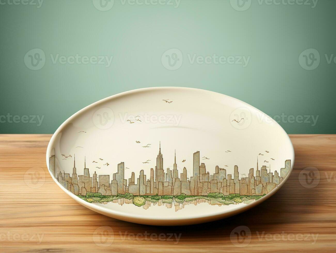 AI generated Elegant Ceramic Plate Mockup for Dining and Decor - AI Generated photo