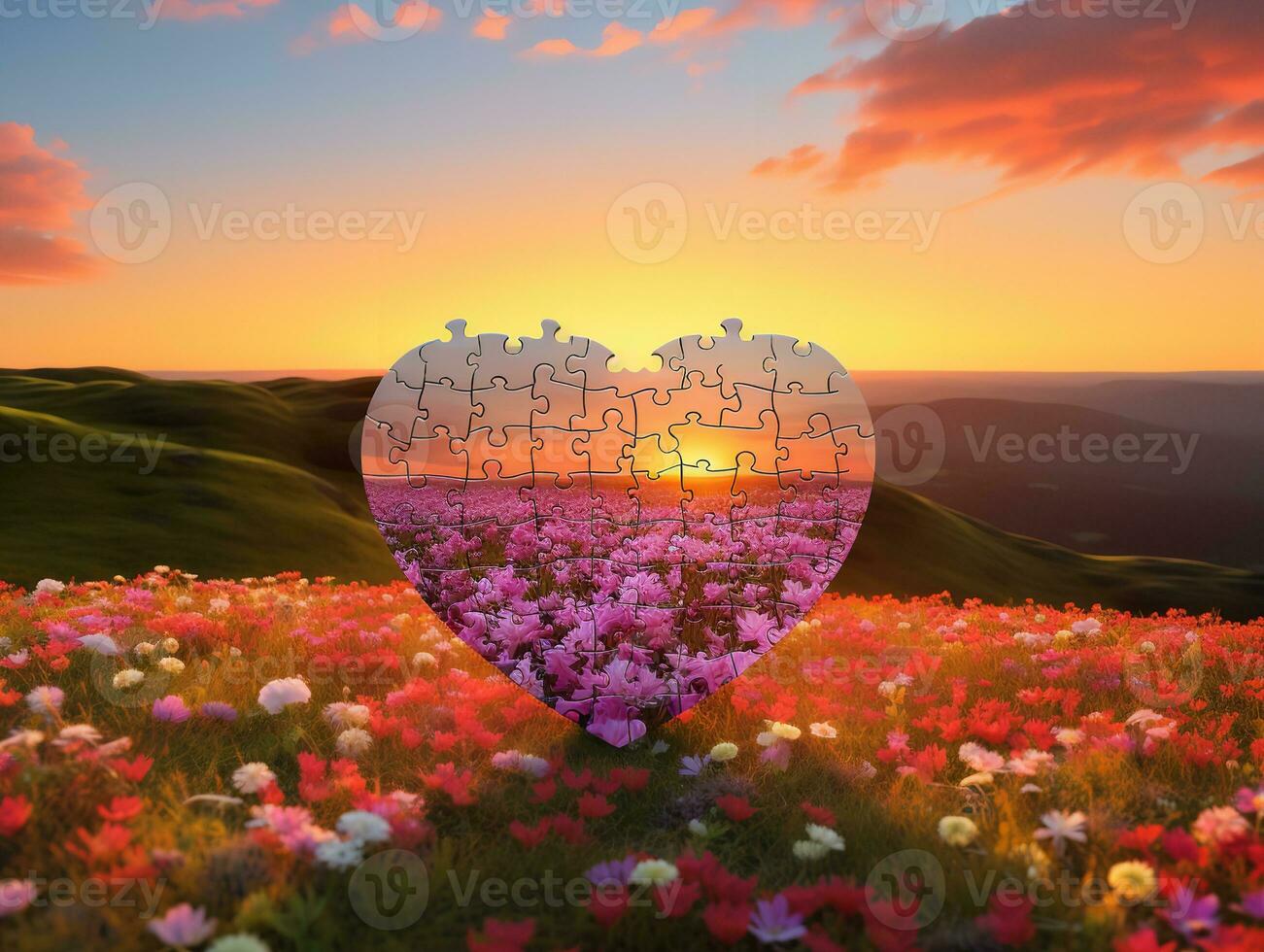 AI generated Engaging Custom Puzzle Mockup for Fun and Learning - AI Generated photo