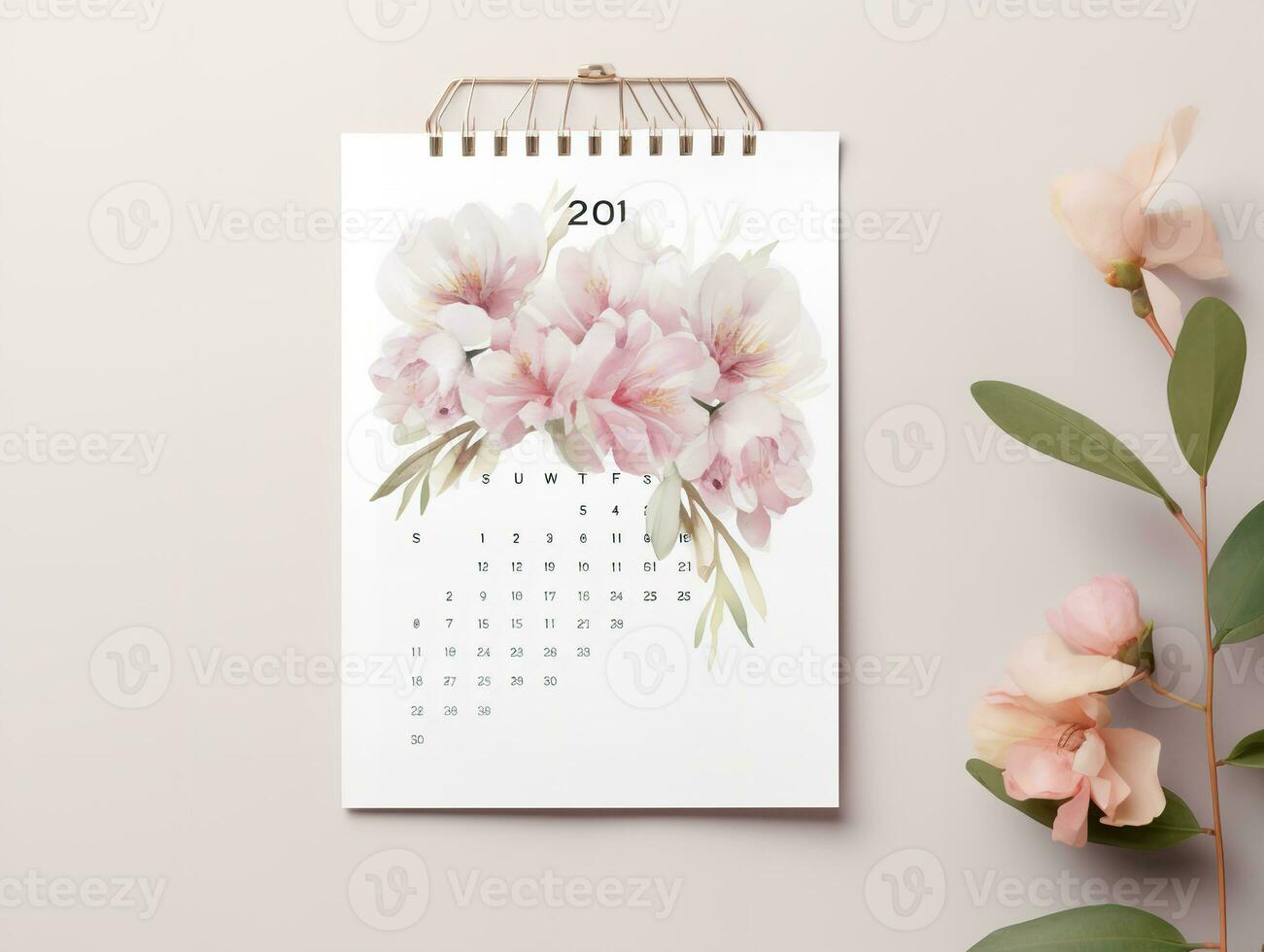 AI generated Elegant Wall Calendar Mockup for Home and Office - AI Generated photo