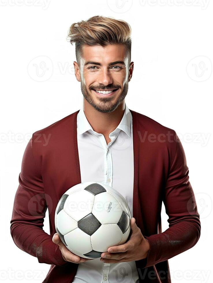 AI generated Dynamic Male Footballer in Action, AI Generated photo