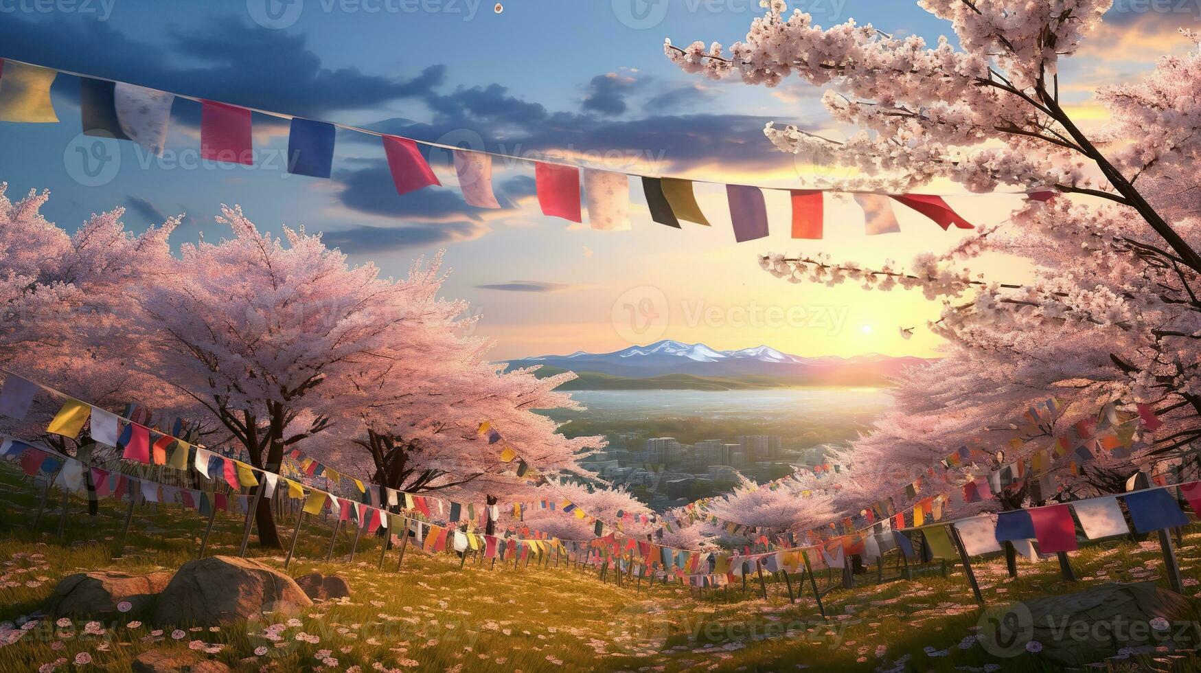 AI generated Springtime Cherry Blossom Splendor - AI Generated photo