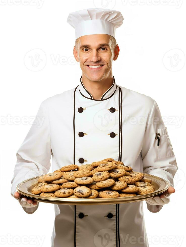 AI generated Artisan Male Baker in Bakery, AI Generated photo