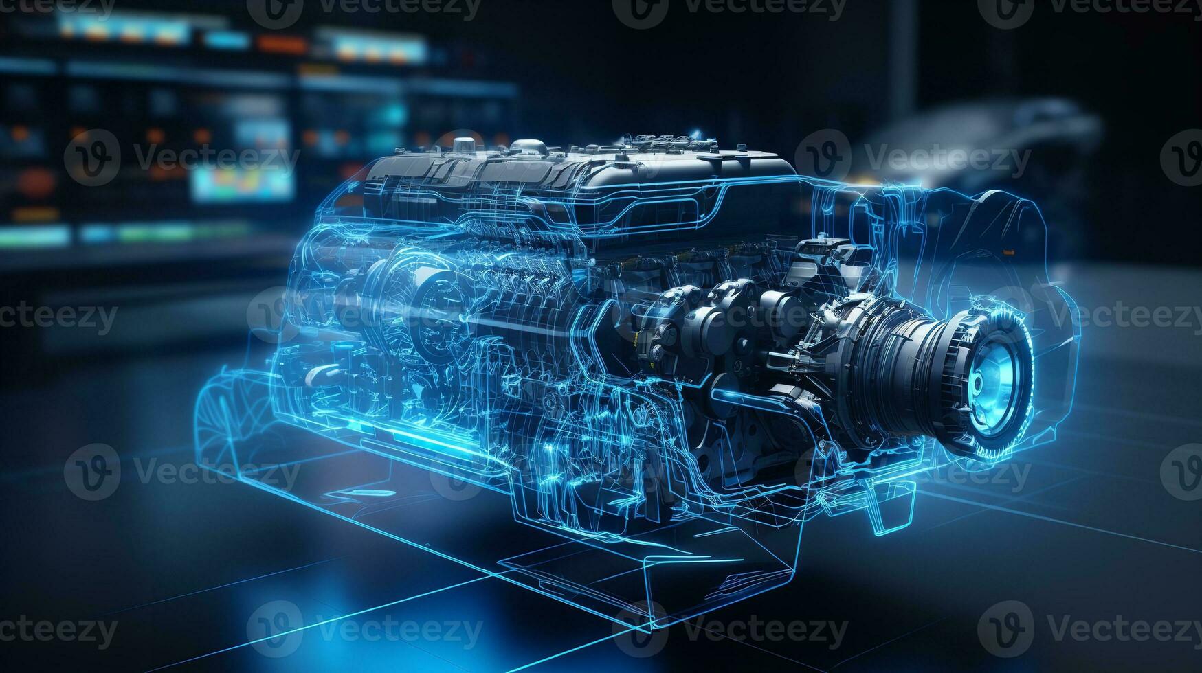AI generated Digital Twin AI Simulation Technology AI Generated photo