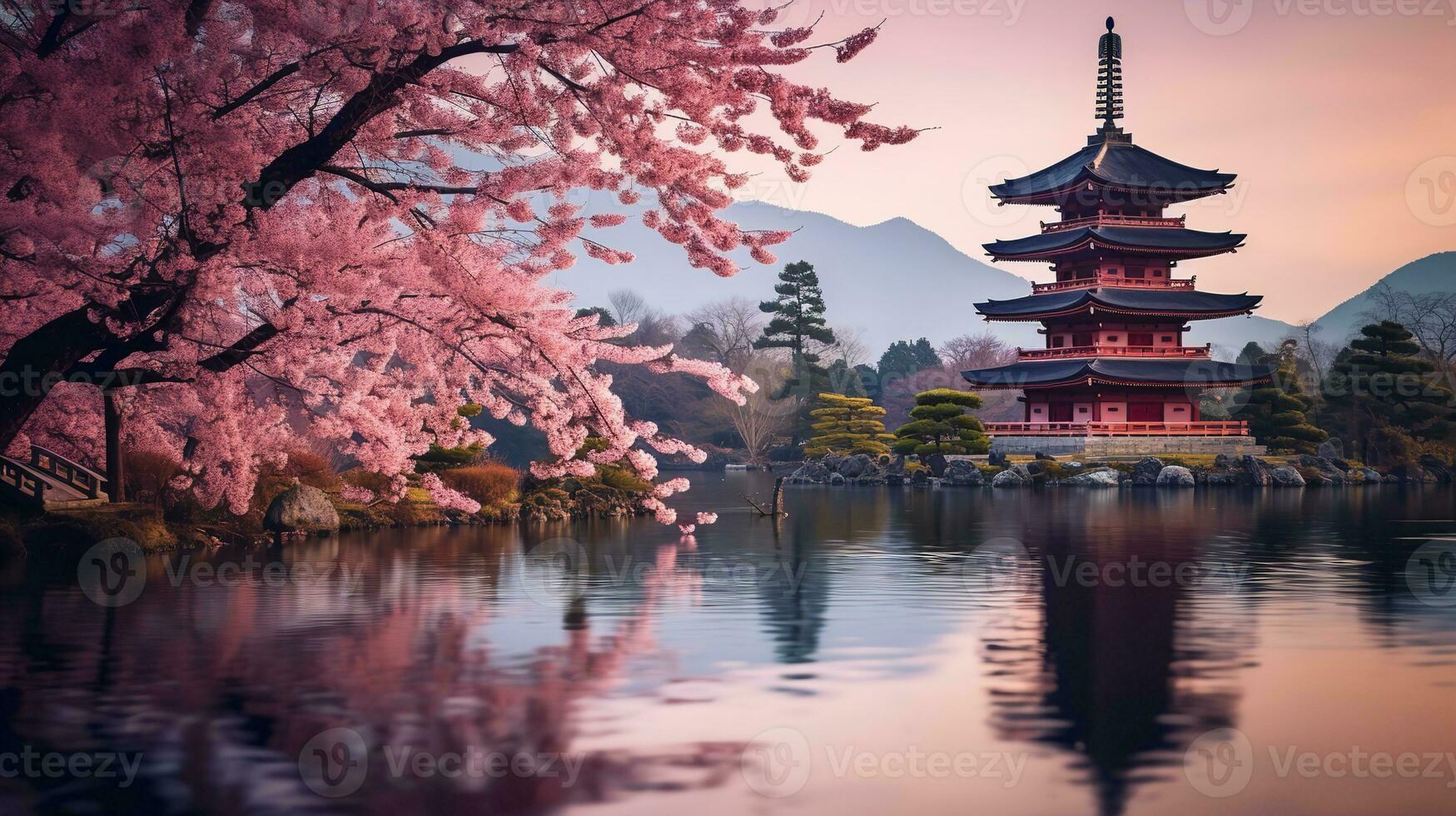 AI generated Springtime Cherry Blossom Splendor - AI Generated photo