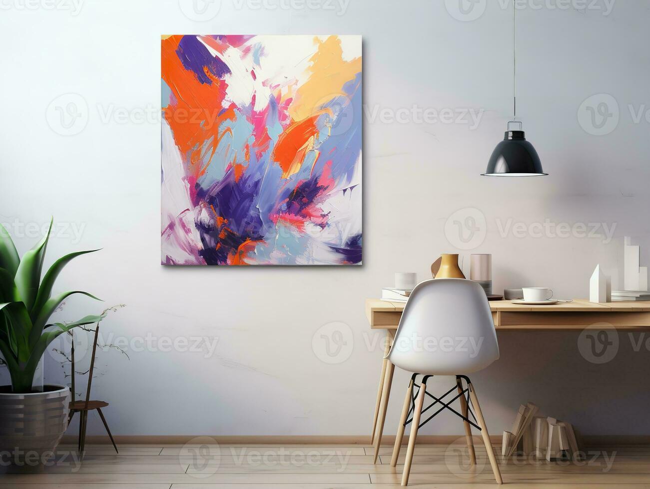 AI generated Artistic Canvas Print Mockup for Home and Gallery Decor - AI Generated photo
