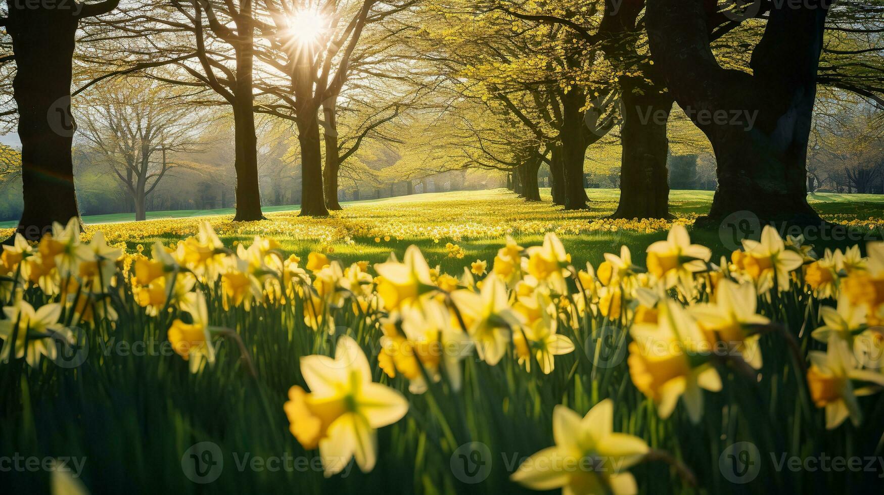 AI generated Vibrant Summer Flower Field - AI Generated photo