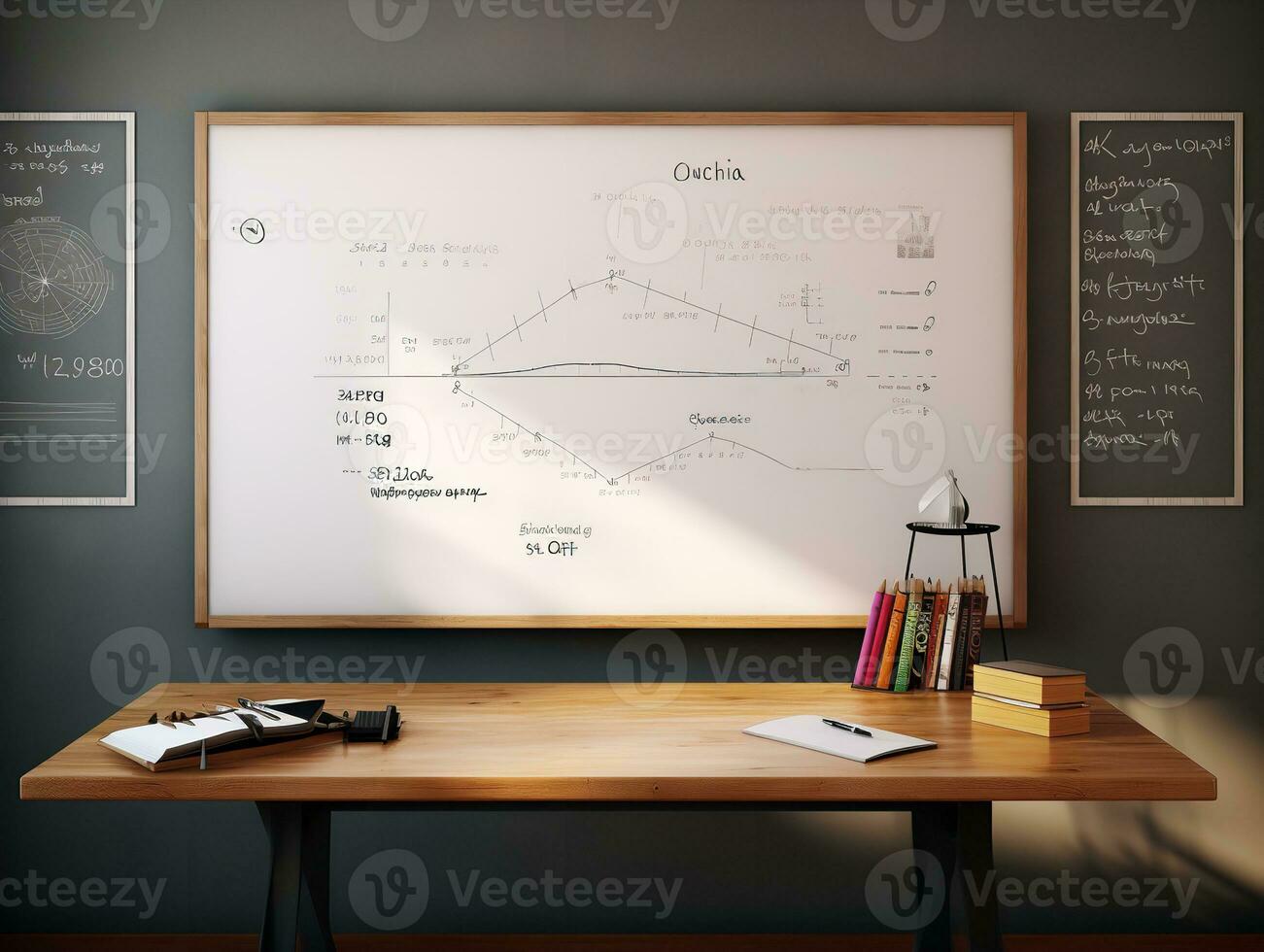 AI generated Interactive Whiteboard Mockup for Creative Ideas - AI Generated photo