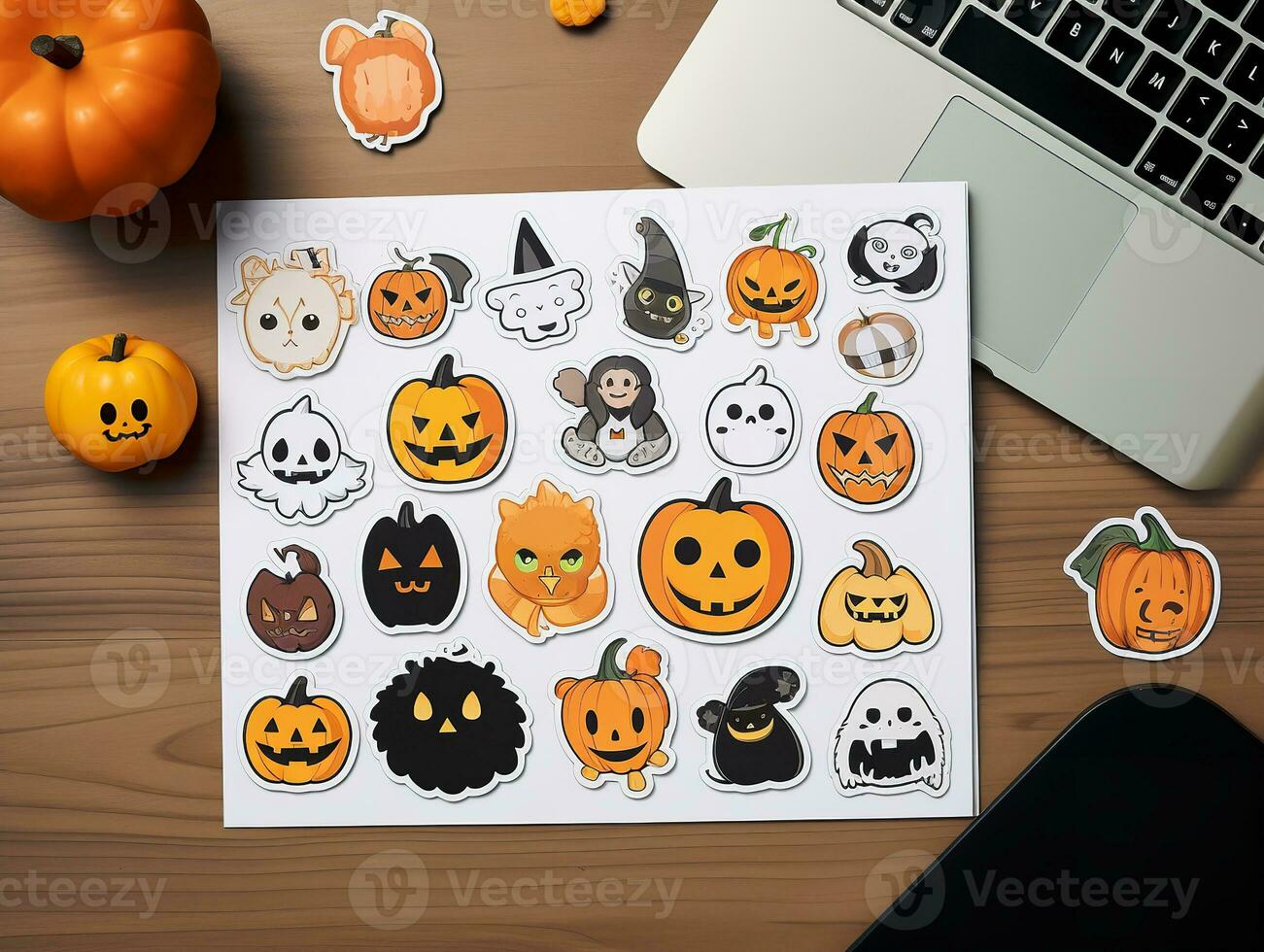 AI generated Fun Custom Sticker Sheet Mockup for Creative Expression - AI Generated photo